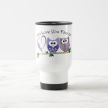 Owl Love You Forever, Cute Owls and Heart design Coffee Mugs