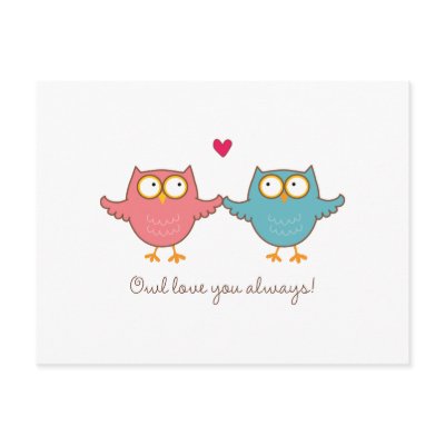 owl love you post card by zuzuspetals