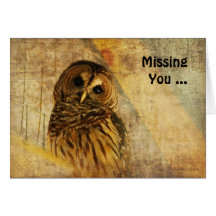 Owl Note Card - Missing You