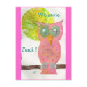 owl on a branch postcard