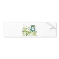 Owl ~ Owl Sitting On Tree Branch Bumper Sticker
