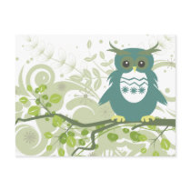 Owl ~ Owl Sitting On Tree Branch Post Cards