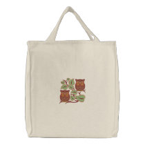 Owl Pair Embroidered Bag