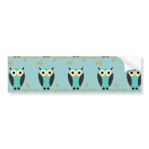 Owl Pattern Bumper Sticker