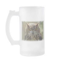 Owl Photo Frosted Beer Mug