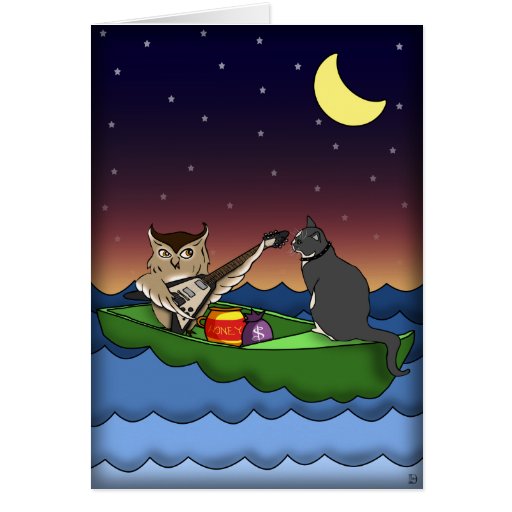 Owl Plus Pussycat, greeting card