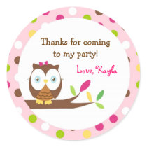 Owl Round  Favour Stickers Labels Envelope seals