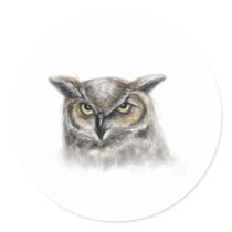 owl round sticker