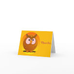 Owl Thank You card template