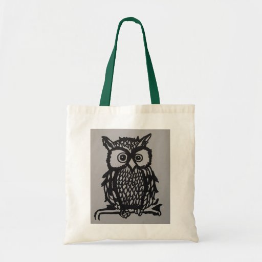 Owl Tote Bag, black and white, custom design