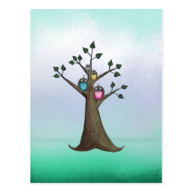Owl Tree Art Postcard