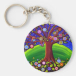 Owl Tree Fun Folk Key Chain