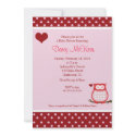 Owl Valentine's Day Heart Baby Shower Invitation