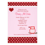 Owl Valentine's Day Heart Baby Shower Invitation invitations