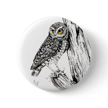 Owl with Grasshopper Button