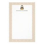 Owl with Moustache and Hat Stationery