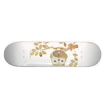 Owl with Tie in Tree Skateboard