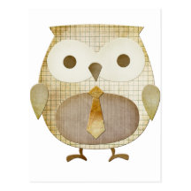 Owl With Tie Postcard