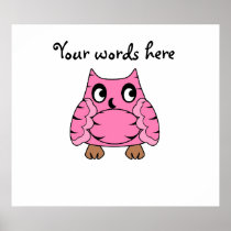 Owl zebra in pink