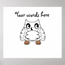 Owl zebra in white