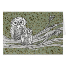 Owls 10 greeting cards