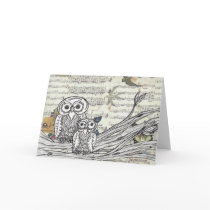 Owls 22 Greetings Card