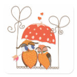 Owls and Hearts stickers