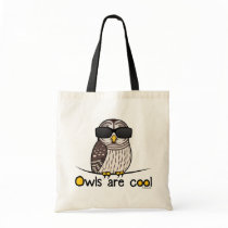 Owls are cool! tote bags