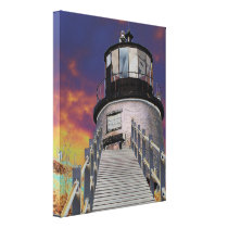 Owls Head  Lighthouse Posterised Wrapped Canvas Stretched Canvas Prints