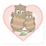 Owls Hearts Love stickers
