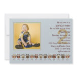 Owls in a Row Photo Birthday Party  Invitation