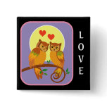 Owls in love buttons