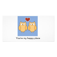 Owls in Love Customized Photo Card