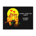 Owls in love postcards