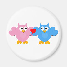Owls in Love Refrigerator Magnets