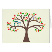 Owls in the All-Season Tree Card