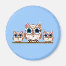 owls refrigerator magnet