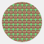 Owls Round Stickers
