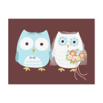 Owls Wedding Bride and Groom Post Cards