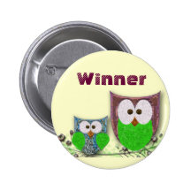 Owls winner design pinback button