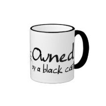 owned black cat mug