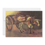 Ox carts with brown Ox by Vincent van Gogh invitations