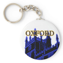 Oxford England 1986 Building Spirals Blue Keychain