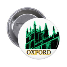 Oxford England 1986 Building Spirals Green Pinback Buttons