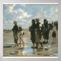 Oyster Gatherers at Cancale, John Singer Sargent Print