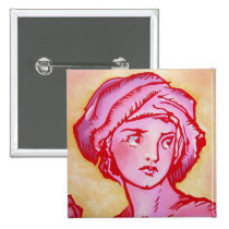 Oz Pinback - Rose Princess buttons