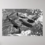 P38 Lightning Composite B&W posters