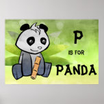 P is for Panda Poster