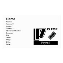 P Is For Payroll Business Card Templates