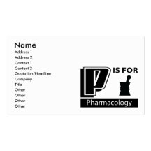 P Is For Pharmacology Business Card Templates